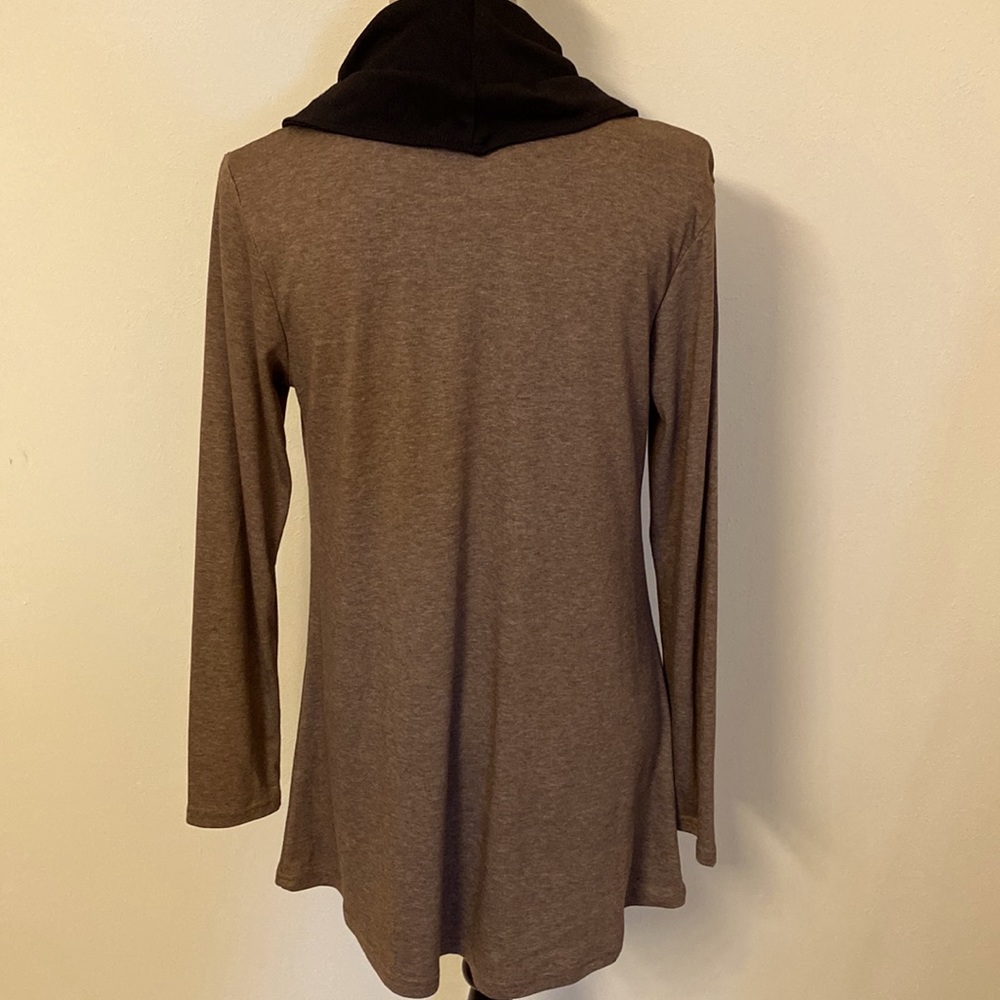 Bebonnie Women’s Long Sleeve Cowl Neck coffee Tunic Tops with Buttons nwt - Picture 6 of 11